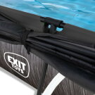 Piscina EXIT Black Wood 300x200x65cm con bomba de depuración y toldo, color negro