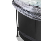 Piscina EXIT Black Leather ø360x122cm con bomba de filtrado de arena y cúpula y set de accesorios, color negro