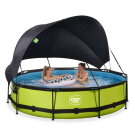 Piscina EXIT Lime &oslash;360x76cm con bomba de depuraci&oacute;n y toldo, color verde