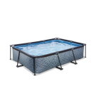 Piscina EXIT Stone 300x200x65cm con bomba de depuración, color gris