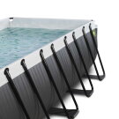 Piscina EXIT Black Leather 400x200x122cm con bomba de filtrado de arena, color negro