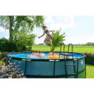 Piscina EXIT Stone ø488x122cm con bomba de depuración, color gris