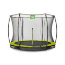 Cama elástica enterrada EXIT Silhouette ø244cm con red de seguridad, color verde