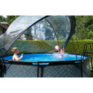 Piscina EXIT Stone ø427x122cm con bomba de filtrado de arena y cúpula, color gris