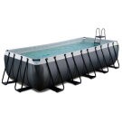 Piscina EXIT Black Leather 540x250x122cm con bomba de depuración, color negro