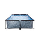 Piscina EXIT Stone 300x200x65cm con bomba de depuración, color gris