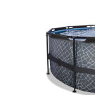 Piscina EXIT Stone ø427x122cm con bomba de filtrado de arena y cúpula, color gris