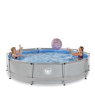 Piscina EXIT Soft Grey &oslash;360x76cm con bomba de depuraci&oacute;n, color gris