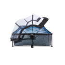 Piscina EXIT Stone 300x200x65cm con bomba de depuración y cúpula, color gris