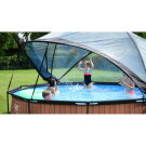 Piscina EXIT Black Wood &oslash;360x76cm con bomba de depuraci&oacute;n y c&uacute;pula, color negro