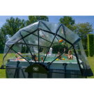 EXIT Black Leather pool 540x250x122cm with sand filter pump and dome and accessory set - black