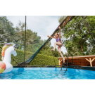 Piscina EXIT Stone ø427x122cm con bomba de filtrado de arena y cúpula, color gris