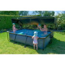 Piscina EXIT Wood 300x200x65cm con bomba de depuraci&oacute;n y toldo, color marr&oacute;n