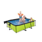 Piscina EXIT Lime 220x150x65cm con bomba de depuración y toldo, color verde