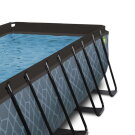 Piscina EXIT Stone 400x200x100cm con bomba de depuración, color gris