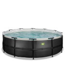 EXIT Black Leather pool ø450x122cm with filter pump - black