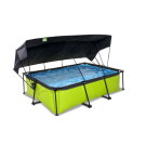 Piscina EXIT Lime 220x150x65cm con bomba de depuración y toldo, color verde