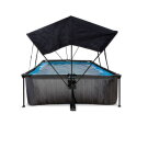 Piscina EXIT Black Wood 300x200x65cm con bomba de depuración y toldo, color negro