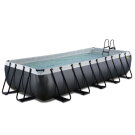 Piscina EXIT Black Leather 540x250x100cm con bomba de depuración, color negro