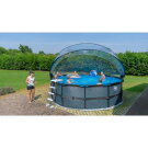 EXIT Black Leather pool ø450x122cm with sand filter pump and dome and accessory set - black