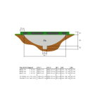 EXIT Elegant ground trampoline ø305cm with Economy safety net - green