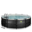 Piscina EXIT Black Leather ø450x122cm con bomba de filtrado de arena, color negro