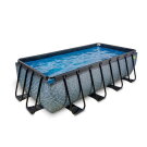 Piscina EXIT Stone 400x200x100cm con bomba de depuración, color gris