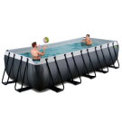Piscina EXIT Black Leather 540x250x122cm con bomba de filtrado de arena, color negro