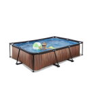 Piscina EXIT Wood 300x200x65cm con bomba de depuración, color marrón