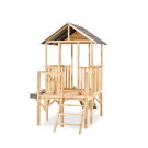 Casita infantil de madera EXIT Panorama 350 con tobogán y cocina de juguete