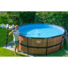 Piscina EXIT Wood ø450x122cm con bomba de filtrado de arena, color marrón