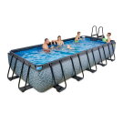 Piscina EXIT Stone 540x250x100cm con bomba de depuración, color gris