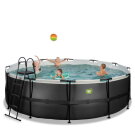 EXIT Black Leather pool ø450x122cm with filter pump - black