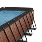 EXIT Wood pool 400x200x122cm with sand filter pump and dome - brown