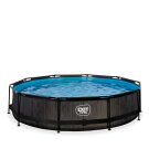 Piscina EXIT Black Wood &oslash;360x76cm con bomba de depuraci&oacute;n, color negro