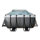 Piscina EXIT Black Leather 400x200x122cm con bomba de filtrado de arena, color negro