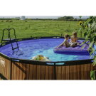 Piscina EXIT Stone ø427x122cm con bomba de filtrado de arena, color gris