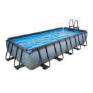 Piscina EXIT Stone 540x250x100cm con bomba de filtrado de arena, color gris
