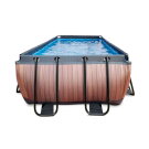 Piscina EXIT Wood 400x200x122cm con bomba de filtrado de arena, color marrón
