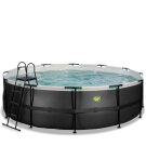 Piscina EXIT Black Leather &oslash;488x122cm con bomba de filtrado de arena, color negro