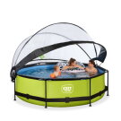 Piscina EXIT Lime &oslash;300x76cm con bomba de depuraci&oacute;n y c&uacute;pula, color verde