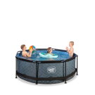 Piscina EXIT Stone ø244x76cm con bomba de depuración, color gris