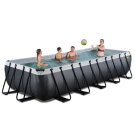 EXIT Black Leather pool 540x250x100cm with sand filter pump - black