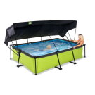 Piscina EXIT Lime 300x200x65cm con bomba de depuraci&oacute;n y toldo, color verde
