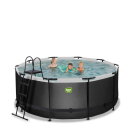 Piscina EXIT Black Leather &oslash;360x122cm con bomba de depuraci&oacute;n, color negro