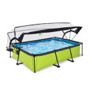 Piscina EXIT Lime 300x200x65cm con bomba de depuraci&oacute;n y c&uacute;pula, color verde