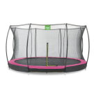 Cama elástica enterrada EXIT Silhouette ø366cm con red de seguridad, color rosa