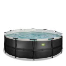 Piscina EXIT Black Leather ø427x122cm con bomba de depuración, color negro