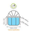 Toldo de piscina EXIT ø360 cm - universal