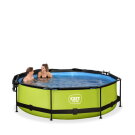 Piscina EXIT Lime ø300x76cm con bomba de depuración y toldo, color verde
